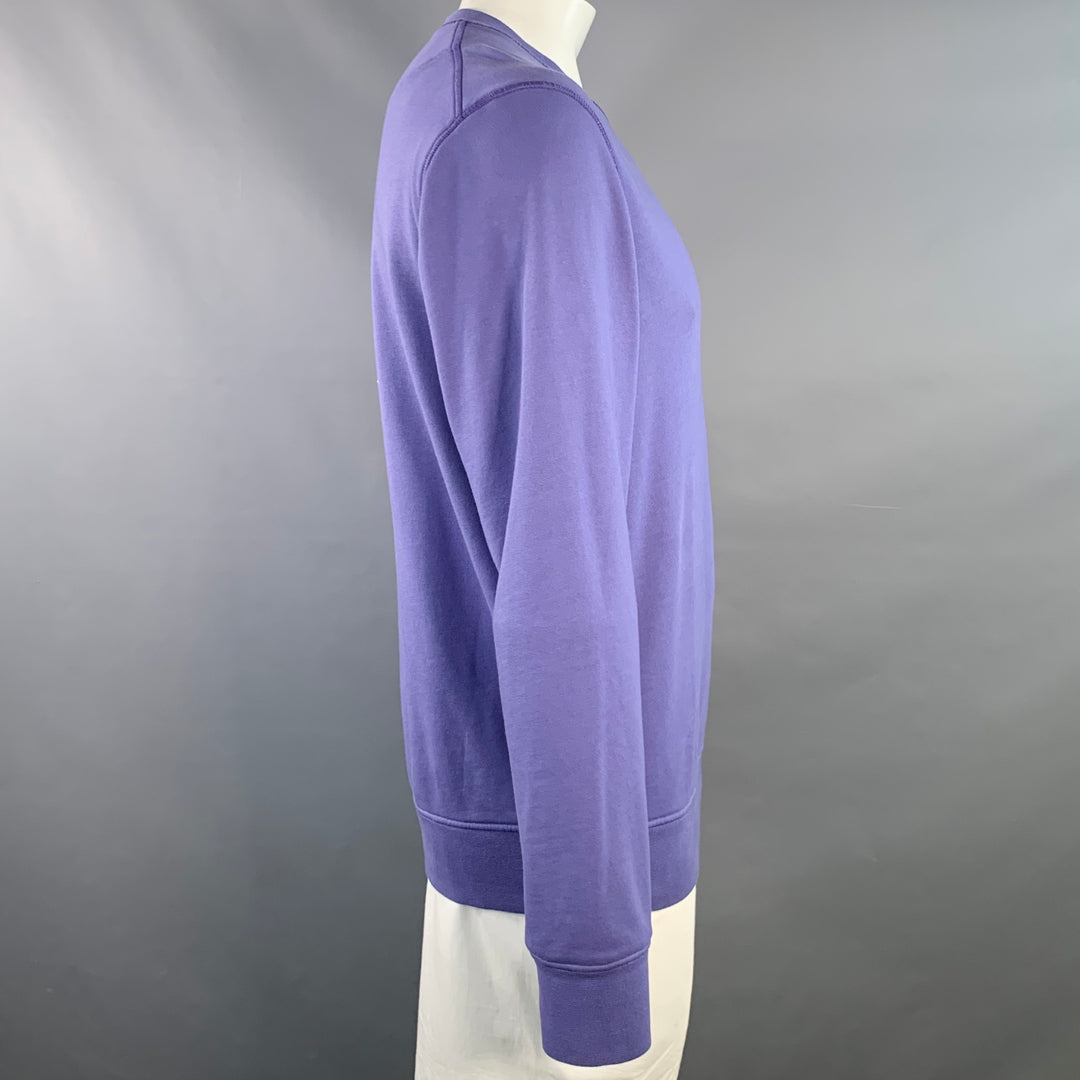 STONE ISLAND Size XL Purple Cotton Crew Neck Sweatshirt