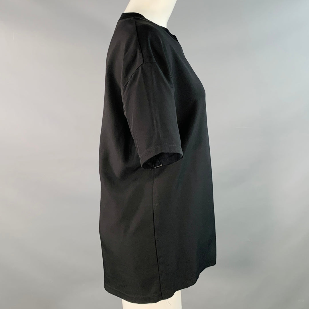 LANVIN Size M Black Viscose Short Sleeve T-Shirt