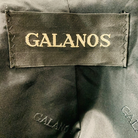 GALANOS Size M Black Hooded Coat