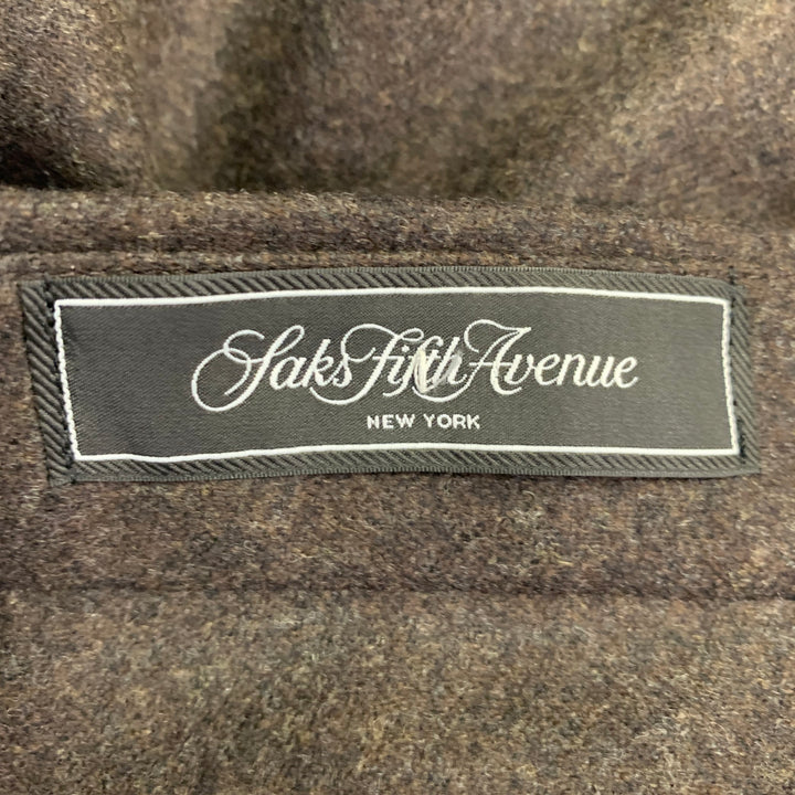 SAKS FIFTH AVENUE Size 38 Brown Heather Wool Jean Cut Casual Pants