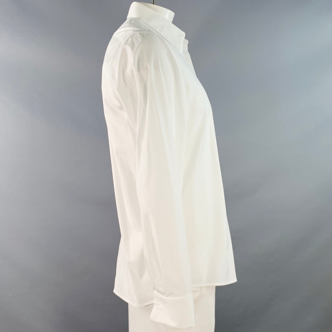 DRIES VAN NOTEN Size L White Cotton French Cuff Long Sleeve Shirt