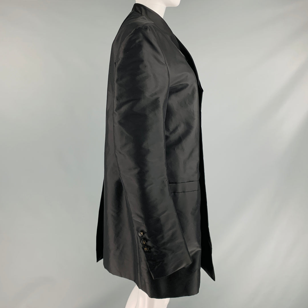 RICK OWENS Size 6 Black Nylon Cotton Coat
