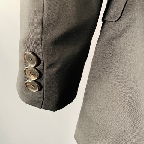 JEAN PAUL GAULTIER Size M Black Wool Silk Peak Lapel Suit