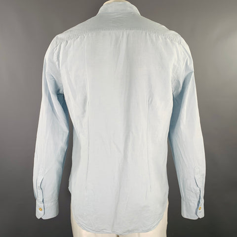 PAUL SMITH Size XL Light Blue Cotton Spread Collar Long Sleeve Shirt
