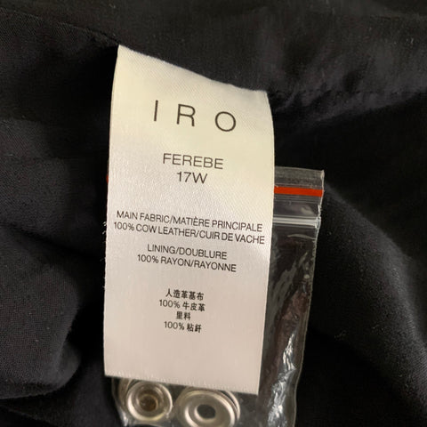 IRO Size M Beige Leather Motorcycle Jacket