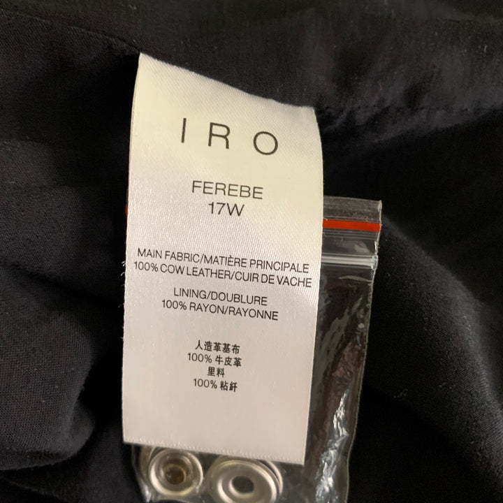 IRO Size M Beige Leather Motorcycle Jacket