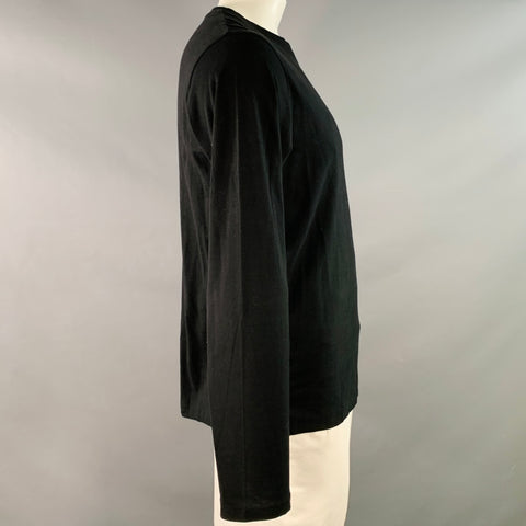 YOHJI YAMAMOTO Size L Black Cotton Long Sleeve T-shirt
