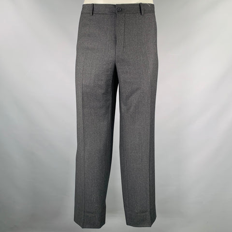 POLO by RALPH LAUREN Size 44 Black Charcoal Nailhead Virgin Wool 3 Piece Suit