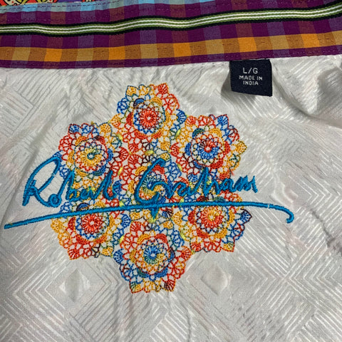 ROBERT GRAHAM Size L Multi Color Print Cotton Button Up Long Sleeve Shirt
