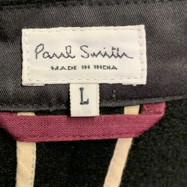 PAUL SMITH Size L Black Wool Blend Peak Lapel Double Breasted Coat