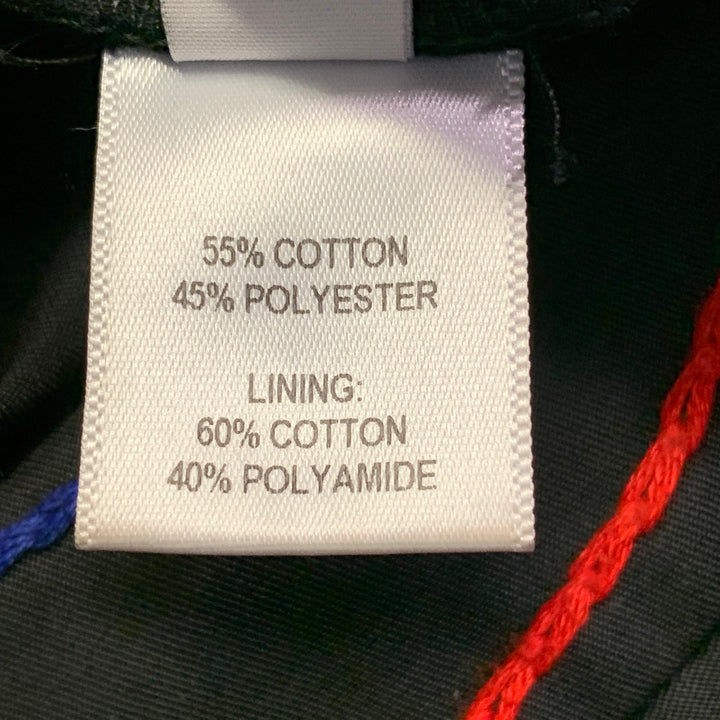 PRABAL GURUNG Size 34 Black Multi Color Abstract Embroidery Cropped Casual Pants