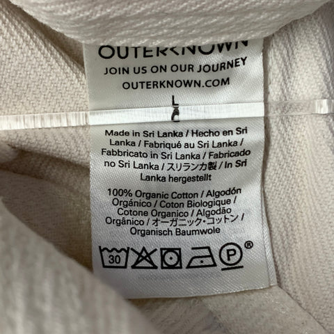 OUTERKNOWN Taille L Chemise à manches longues en twill de coton crème à une poche