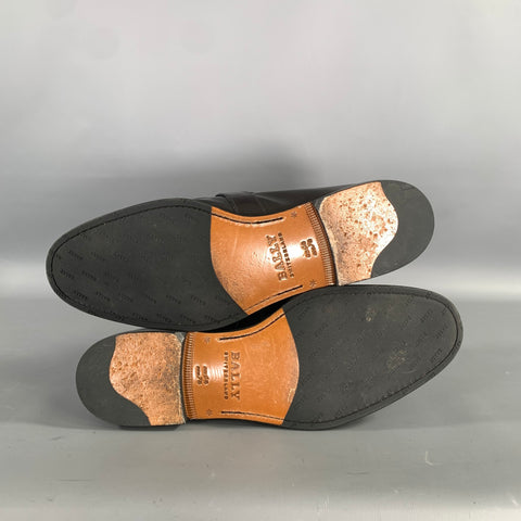 BALLY Size 7 5 Black Red white Leather Eyelash Loafers