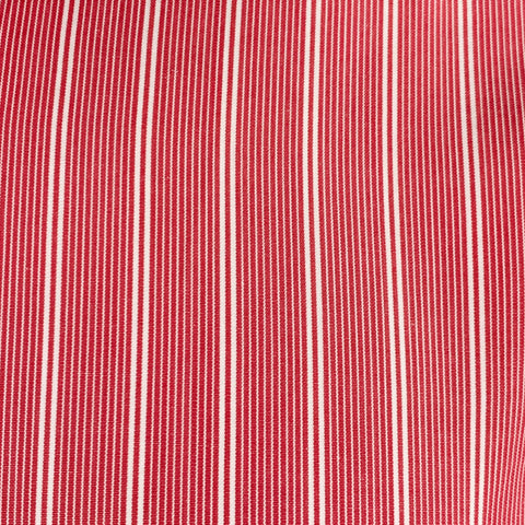 CHARVET Size 40 Red White Stripe Cotton Spread Collar Long Sleeve Shirt
