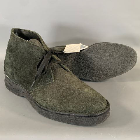 VISVIM Size 9 Black Forest Green Suede Ankle Boots