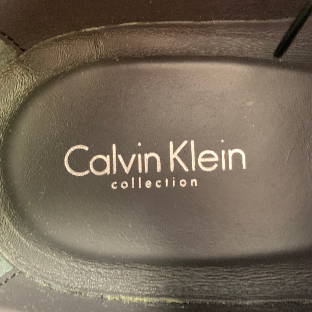 CALVIN KLEIN COLLECTION Size 9 Grey Leather Lace-Up Shoes