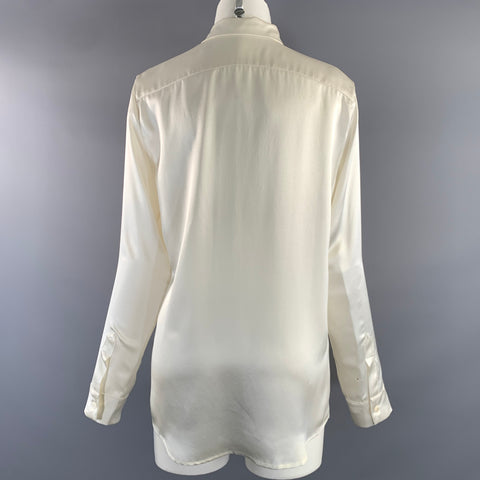 ENZA COSTA Size S White Silk Button Up Blouse