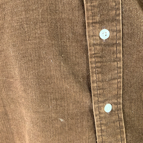 RALPH LAUREN Size XL Brown Corduroy Cotton Button Down Long Sleeve Shirt
