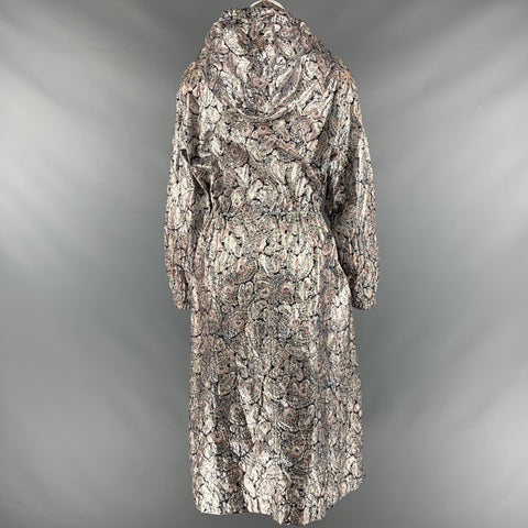 ISABEL MARANT Taille S Manteau à capuche métallisé en polyamide marine argenté