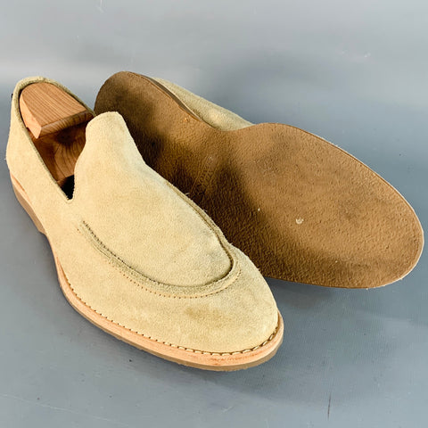 ALLEN EDMONDS Size 13 Denali Beige Vegetable Tanned Suede Crepe Sole Slip On Venetian Loafers