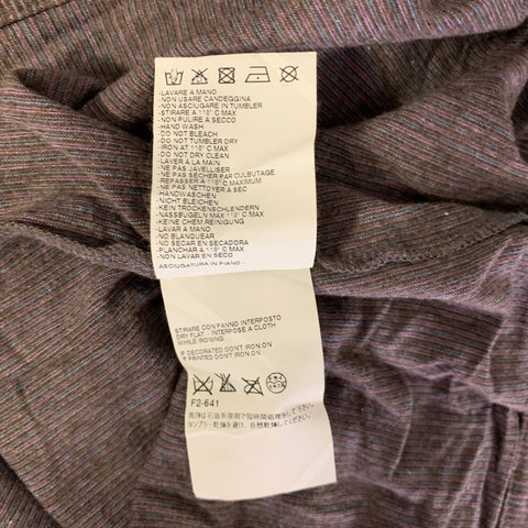 MAISON MARTIN MARGIELA Size XL Brown Purple Micro Stripe Henley Pullover