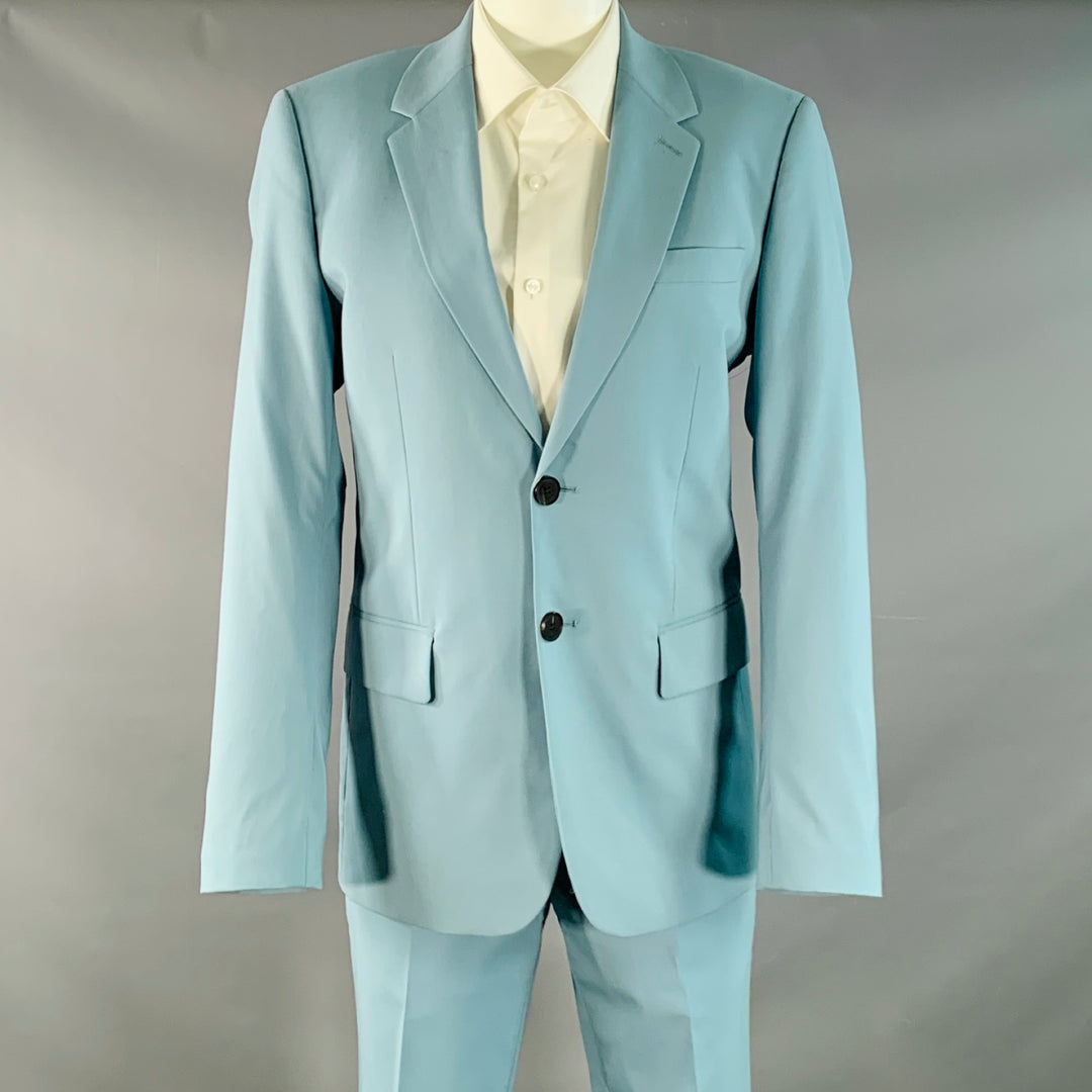 SANDRO Size 36 Blue Virgin Wool Blend Notch Lapel Suit