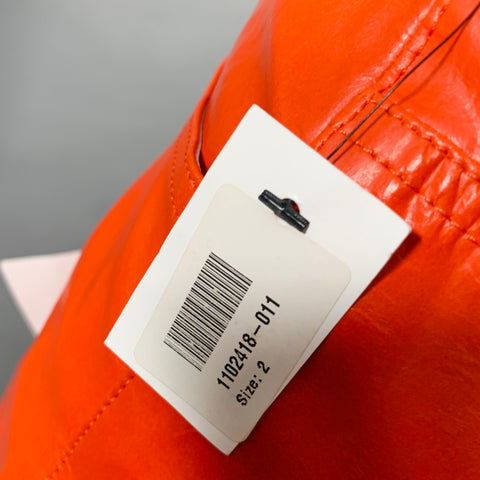 HELMUT LANG Size 2 Magma Orange Lambskin Leather Jean Cut Casual Pants