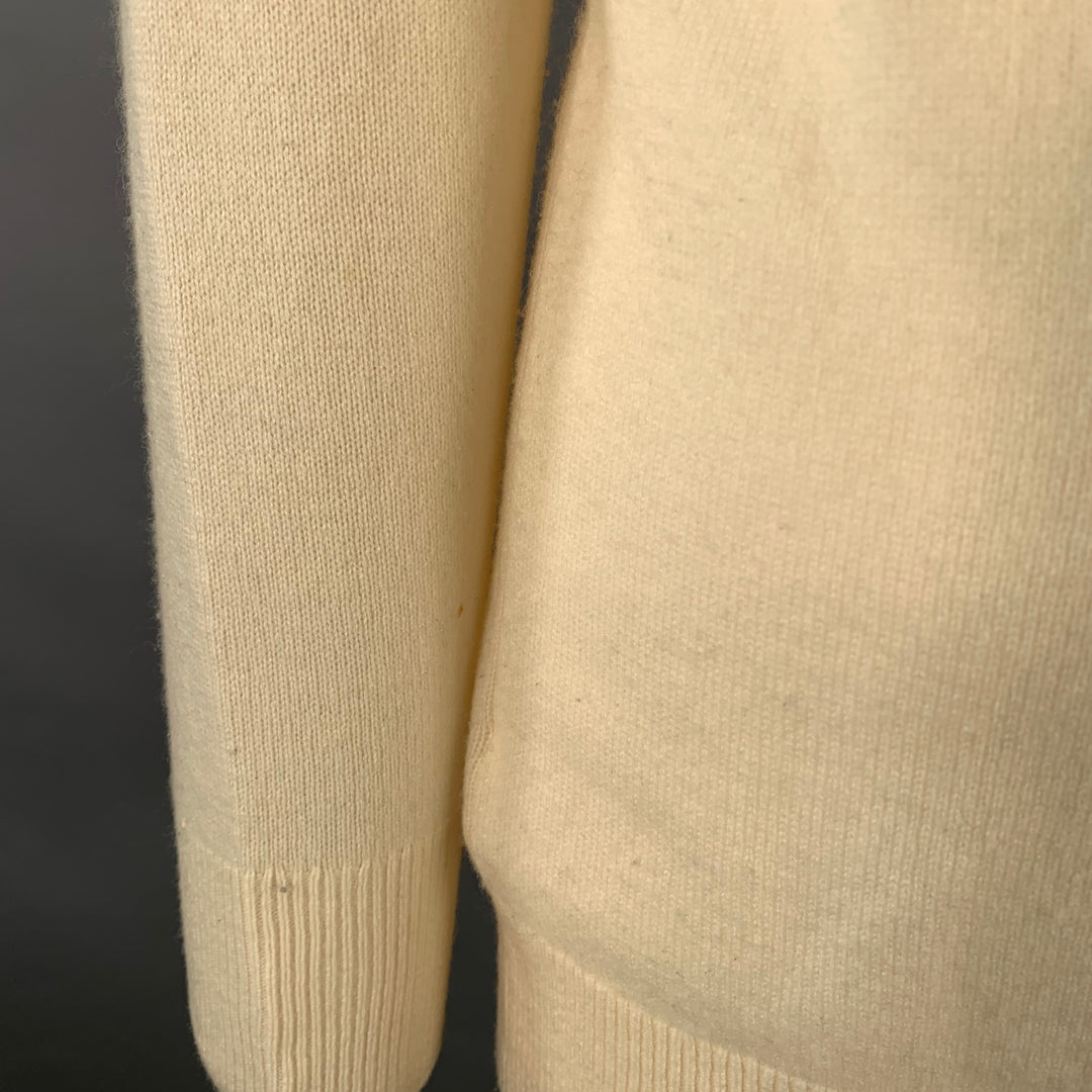 EQUIPMENT Size S Cream Cashmere Knit Oversized V-Neck Pullover