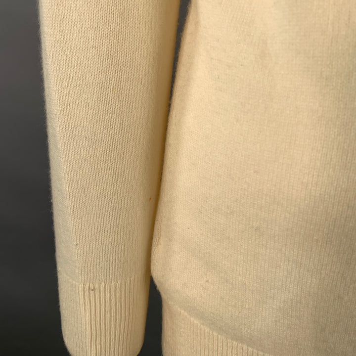 EQUIPMENT Size S Cream Cashmere Knit Oversized V-Neck Pullover