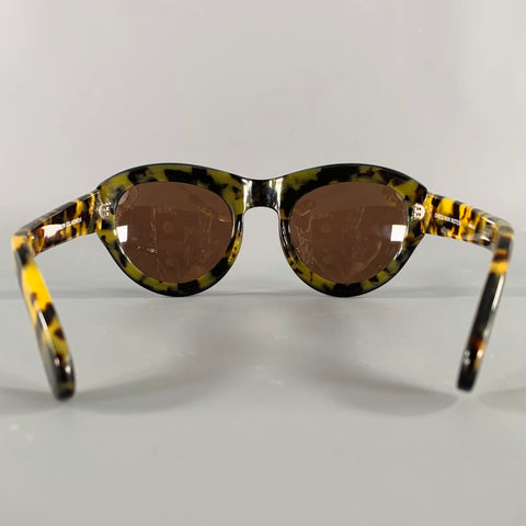 DRIES VAN NOTEN Black Beige Tortoiseshell Acetate Sunglasses