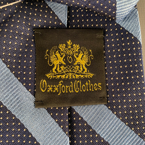OXXFORD CLOTHES Navy Blue Diagonal Stripe Silk Tie