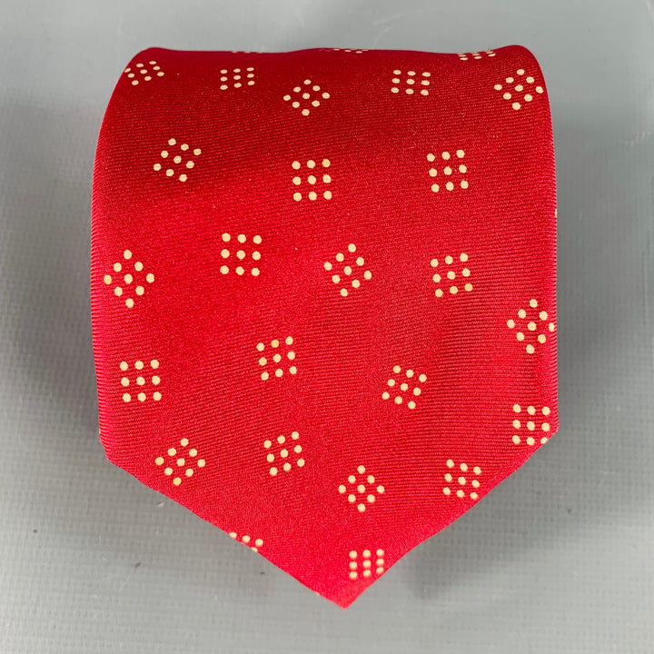 PAUL SMITH Red Beige Dots Silk Tie
