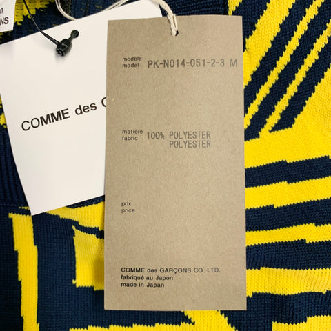 COMME des GARCONS HOMME PLUS Size M Yellow Navy Geometric Polyester Pullover