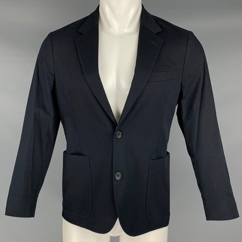 PS by PAUL SMITH Size 38 Navy Cotton Blend Notch Lapel Sport Coat
