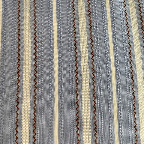 PRADA Size M Blue White Brown Stripe Jacquard Cotton Blend Long Sleeve Shirt