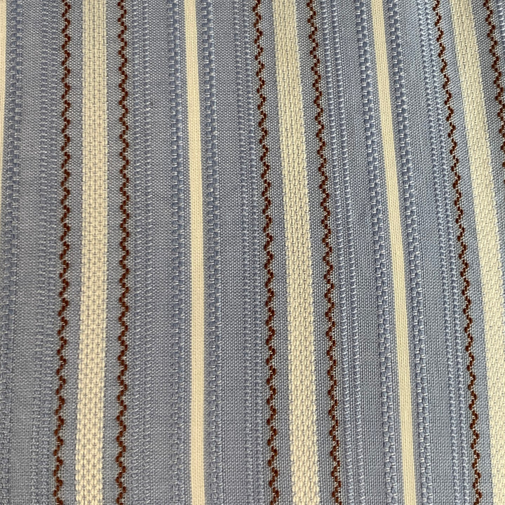 PRADA Size M Blue White Brown Stripe Jacquard Cotton Blend Long Sleeve Shirt