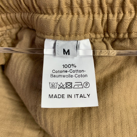 TELLASON Size M Tan Cotton Elastic Waistband Cargo Casual Pants