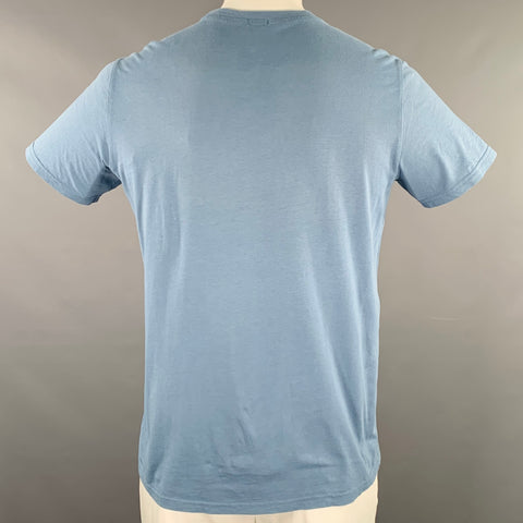 PAUL SMITH Size L Blue Multi Color Patch Cotton Crew Neck T-shirt