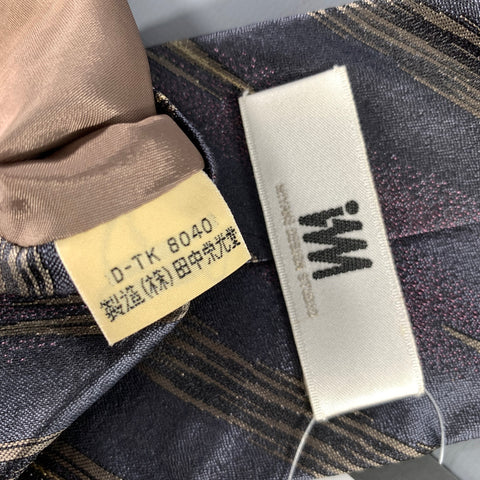 ISSEY MIYAKE Purple Tan Jacquard Silk Tie