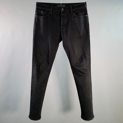 NEUW Size 32 Black Cotton Blend Slim Fit Button Fly Jeans