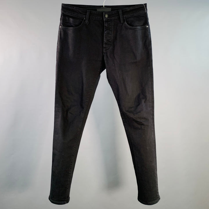 NEUW Size 32 Black Cotton Blend Slim Fit Button Fly Jeans