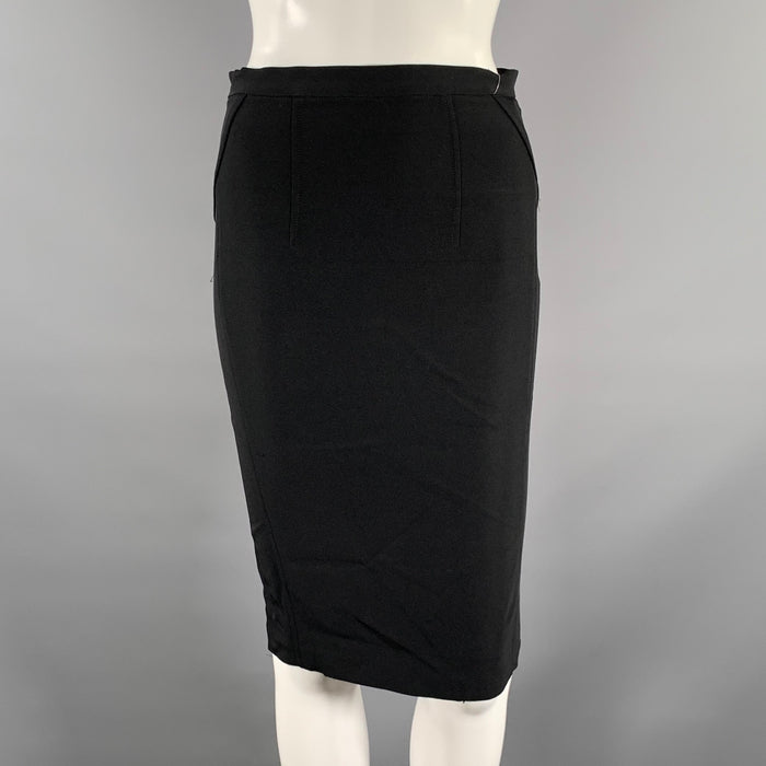 DOLCE & GABBANA Size 0 Black Acetate  Polyamide Knee-Length Skirt