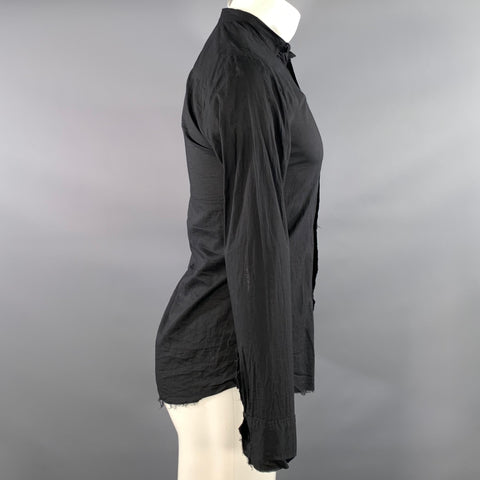 ELENA DAWSON Size S Black Cotton Blend Long Sleeve Shirt