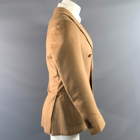 SUIT SUPPLY Chest Size 36 Tan Khaki Camel Hair Double Breasted Sport Coat