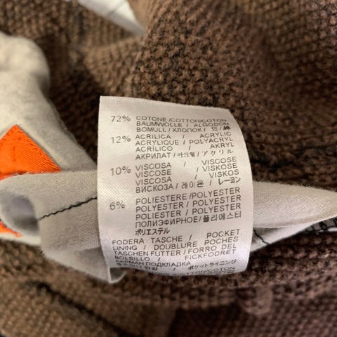 Veste de sport BARENA taille 42 en tricot de coton mélangé marron avec revers crantés