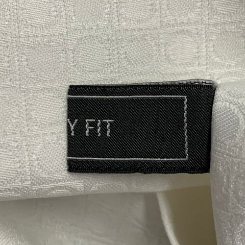 SALVATORE FERRAGAMO Size L White Circles Jacquard Derby Fit Long Sleeve Shirt