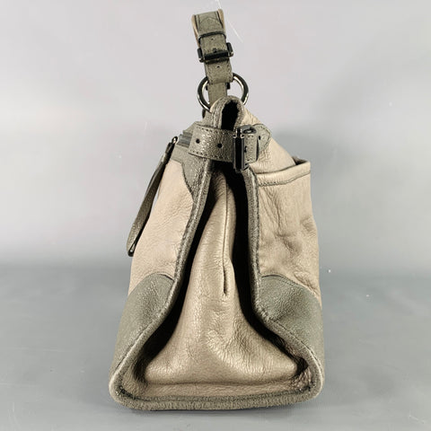 MULBERRY Mini Taylor Grey Charcoal Two Tone Leather Satchel Handbag