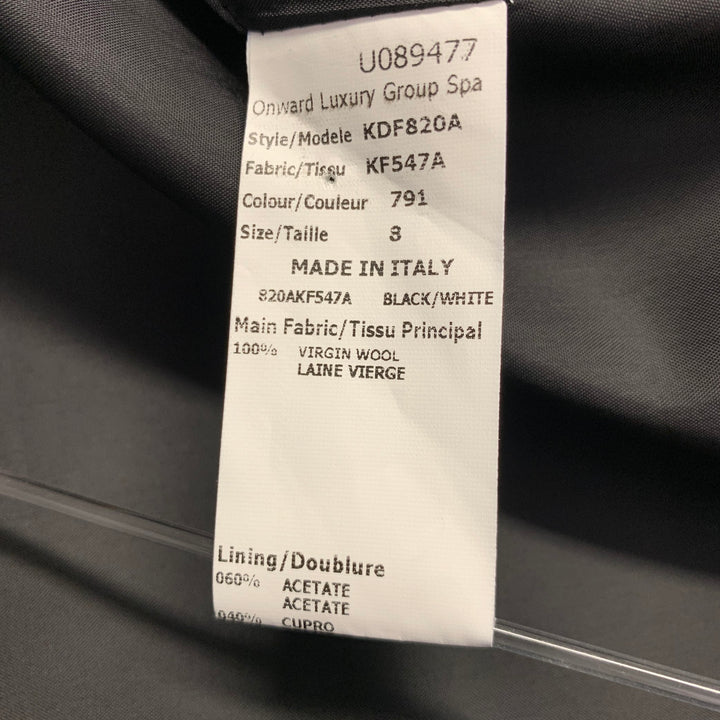 MICHAEL KORS COLLECTION Size 8 Black White Wool Blend Tweed Dress Jacket Set