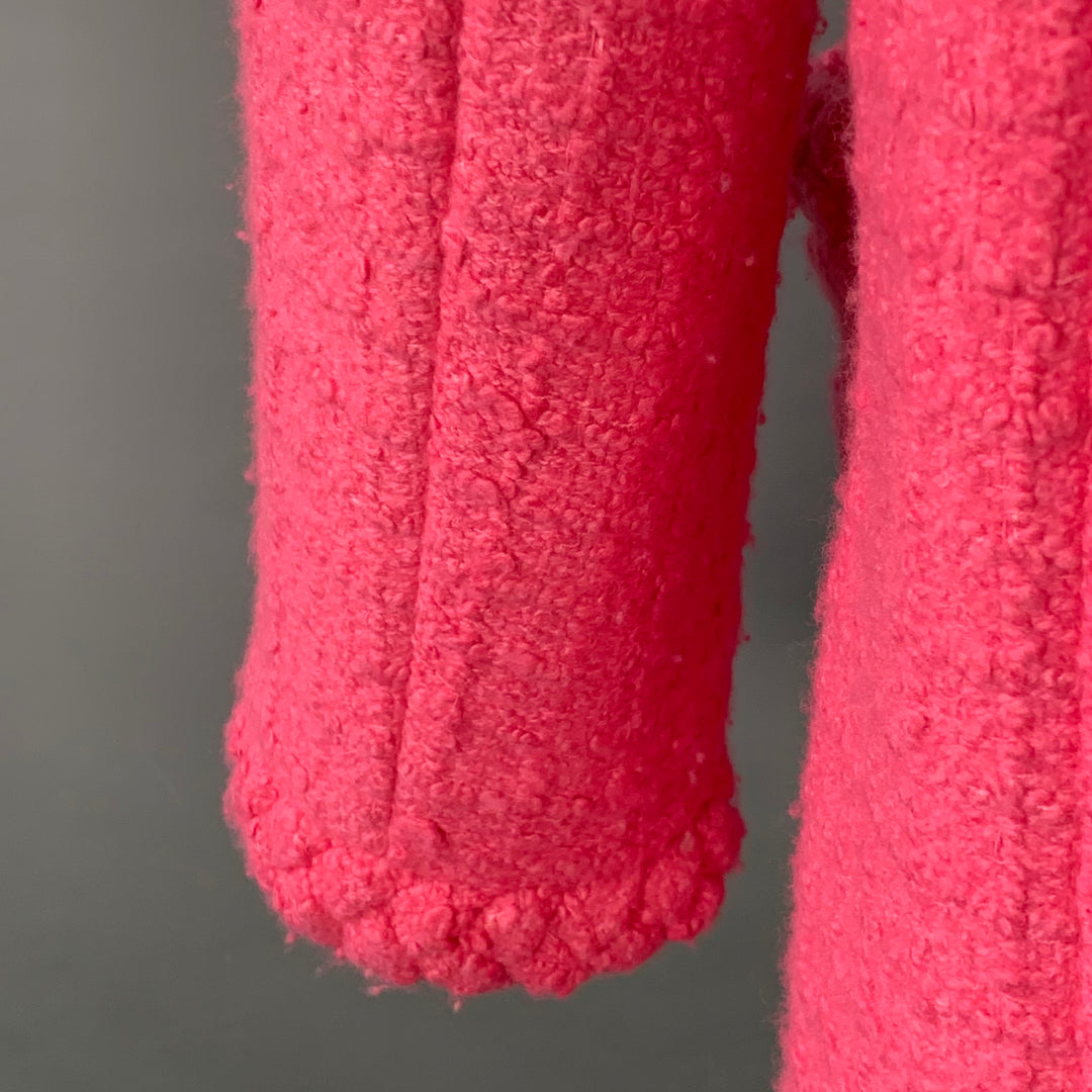 VALENTINO 2021 Size S Pink Wool Silk Tweed Oversized Jacket