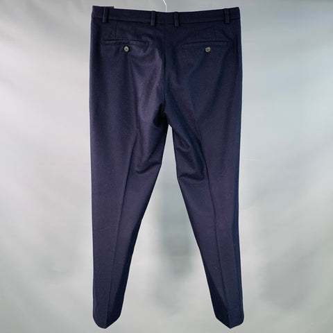 AMI by ALEXANDRE MATTIUSSI Size 31 Navy Wool Twill Flat Front Tapered Dress Pants